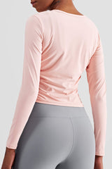 Gathered Detail Long Sleeve Sports Top